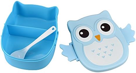 Bento Owl Food Armazenamento de lancheira caixa caixa caixa azul portátil lanchone