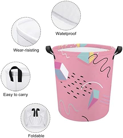 Cesto de roupa cesto de lavanderia padrão textura cesto de lavanderia dobrável com alças estendidas Bin de lavagem fácil para quarto de quarto de quarto de cesta de armazenamento em casa para roupas para roupas toalhas