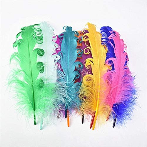 Zamihalaa 20-100pcs/lote penas de ganso encaracoladas 13-18 cm de penas diy para bordas halloween natal de casamento figurinos de chapéu decorativo - cinza profundo - 20pcs