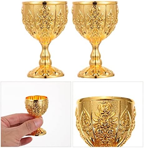 Tumblers de vidro Sherchpry Decoração de mesa de casamento Copa de calicola de tiro de ouro: cálice de cálice de vinhos retrô de metal