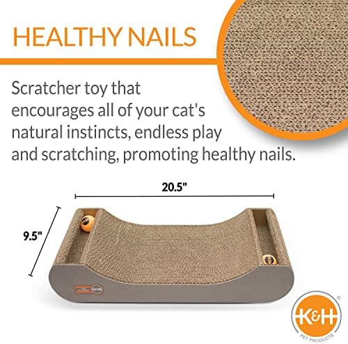 K&H PET Products Kitty Tippy Cat Scratcher Interactive Toy Toy Toy Scratch n 'Track 20,5 x 9,5 polegadas