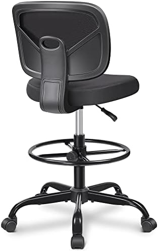 Cadeira de escritório primy Cadeira sem braço e alta cadeira de escritório Altura ajustável e raio de pé, malha de cadeira ergonômica