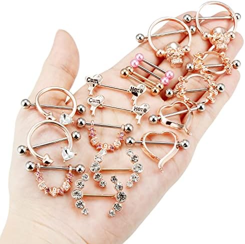Vsnnsns 14g Ringos de bico anéis de língua piercing de 14 mm de aço inoxidável Nipplores de aço reto anéis de barbell anéis corporal jóias para homens