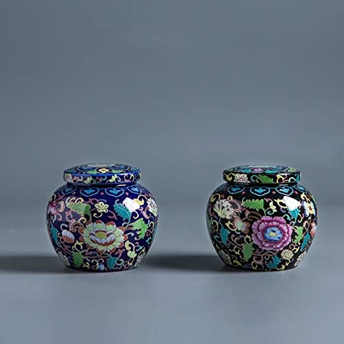 RAHYMA WEIPING - URNA DE CEMAÇÃO DE CERAMICA DE CERAMICA PARA CAIXA DE CAIXA DE ASHES CAIXA MINI CREMAÇÃO URNS URNS PET PET FUNERAL URN Caixa de lembrança pequena para cinzas humanas, azul