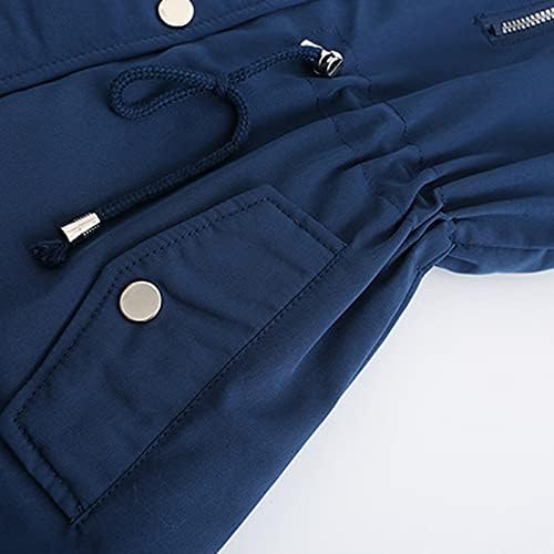 Jaqueta de barracão Mulheres com Hood Fashion Casual Color Plain Color Fleece Warm Coats de inverno Zip Camisetas de manga comprida
