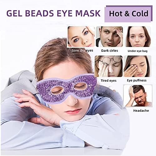 Máscara de olho em gel, máscaras oculares refrescantes, jiinwinht reutilizável máscara de olho frio quente para mulher,