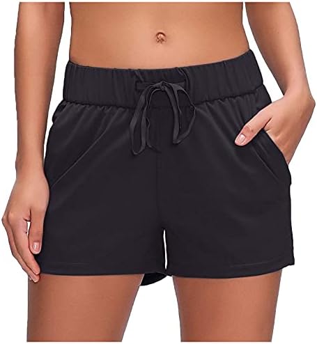 Mikey Store feminina Bermuda Shorts Athletic Sweat Walking Active Scorts Surquitos de viagem confortáveis ​​casuais