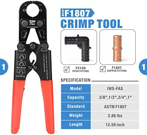 ICRIMP PEX PEX CRIMP FERRAMENTO E PACHOR DE ANEL CRIMP