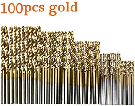 TWDYC 200/100PCS 1/1.5/2.0/2.5/3mm Twist com revestimento de titânio Twist Bit High Aço para Woodworking Plastic and