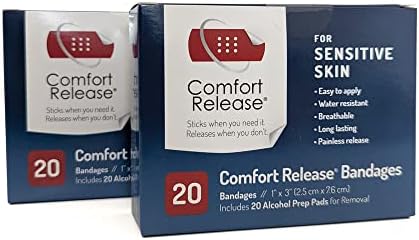 Comfort Release® 1 X 3 Bandagens de pele sensíveis para cuidados com feridas e primeiros socorros com remoção indolor.