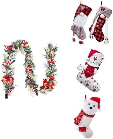 Valery Madelyn Christmas Decoration pacote de Natal Garland*1+meias de Natal*3