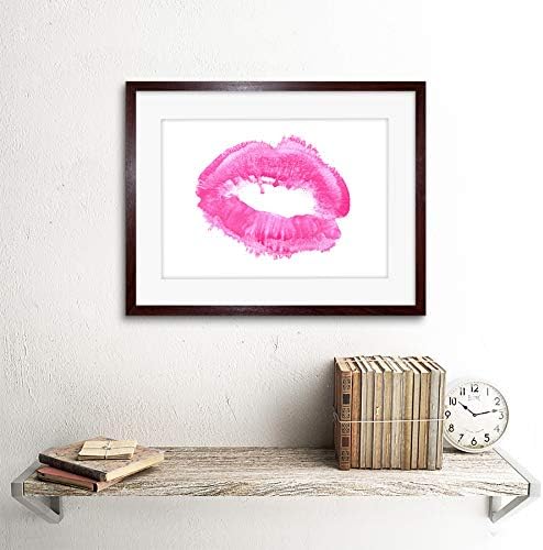 Pintura lábios batom beijo as mulheres rosa compõem os cosméticos emoldurados f12x4865