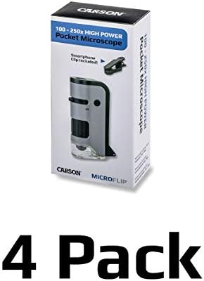 Carson Microflip 100x -2550x LED e microscópio de bolso iluminado por UV - Conjunto de microscópio de bolso iluminado por