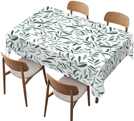 Lirduipu Padrão de folha Trepa de mesa 60x84 polegadas, roupas de mesa retângulo para mesas de 4 pés-Toelas de mesa reutilizáveis