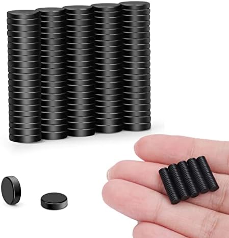 Kits de ímãs pequenos TRYMAG, 100pcs 4x1mm de ímãs de geladeira pretos minúsculos de 4x1 mm para quadro branco, mini ímãs de disco