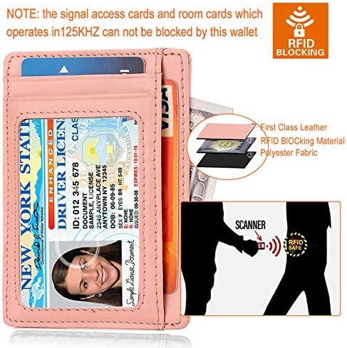 Slim RFID Bloqueador de bloqueio de cartão minimalista Carteira de bolso dianteiro para mulheres