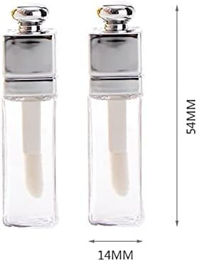 Uuyyyeo 6 pcs 3ml Tubos de brilho labial vazios Recipientes limpos reabastecíveis garrafas labiais transparentes