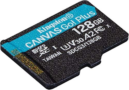 Kingston 128GB SDXC Micro Canvas Go! Além do cartão de memória e do adaptador funciona com o pacote GoPro Hero 7 Black,