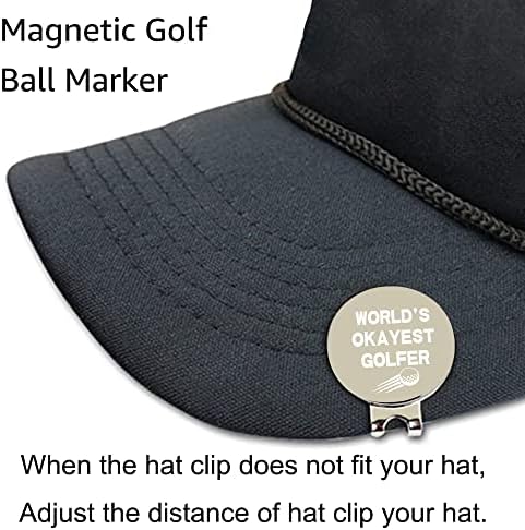 Hafhue World World mais okfolfe golfe marcador de bola com clipe de chapéu magnético, marcadores de bola de golfe para papai, acessórios