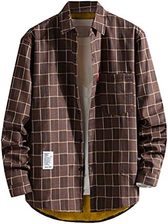 Camisas de xadrez masculinas para homens de lã de lã de lã de palhaçadas de inverno de peso pesado de búfalo