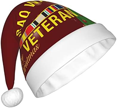 Veterano do Iraque Veterano Funny Adults Plush Papai Noel Hat chapéu de Natal para mulheres e homens chapéu de férias
