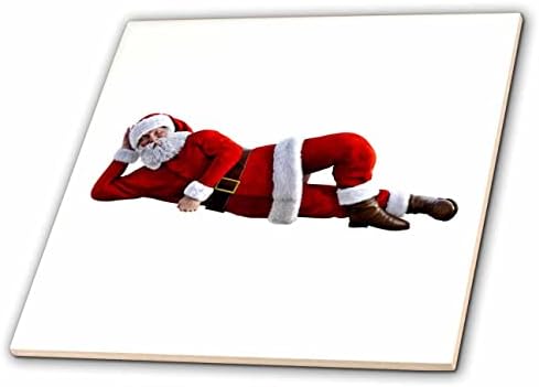 3drose boehm gráfico férias natal - Papai Noel deitado e olhando - azulejos