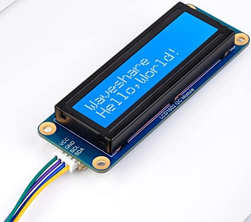 WaveShare LCD1602 Módulo I2C Controlador AIP31068, Display LCD de 16x2 caracteres, cor branca com fundo azul 3.3V/5V,