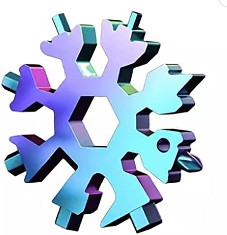 Snowflake Multitool - Metal Pocket Tool - Multitool - Snowflake - útil e útil com 18 em 1 Usos - Bom no Keychain