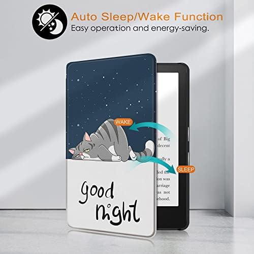 Caso Slimshell para o novo Kindle - Capa de proteção de couro PU leve PU com sono/wake automático, planeta