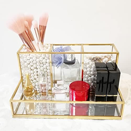 Walnuta Clear Cosmetic Makeup Brush Armazenamento Capa Organizador da mesa de caixa