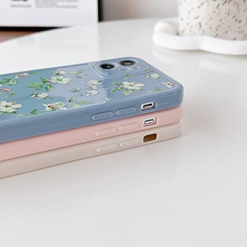ZTOfera compatível com o iPhone 11 Case para meninas mulheres, caixa de silicone de design de flores florais, capa de para -choque