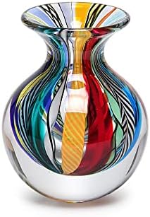 Cá d'Oro Pequeno vaso de vidro de vidro de fundo arredondado Hippie bastões coloridas de mão sopro de arte de arte de murano