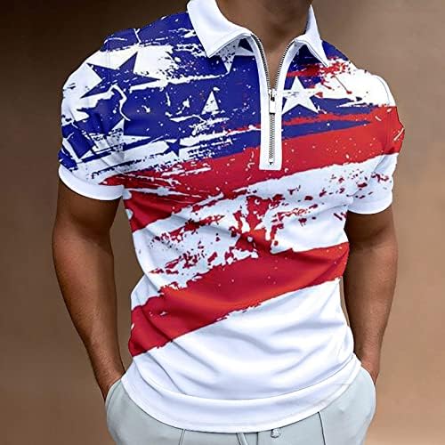 2023 camisa patriótica de bandeira americana nova masculina para homens 4 de julho muscular Camisas de colarinho Slim Fit Short