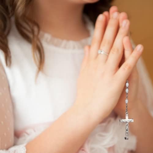 Light of Christ First Communion Setin Purse para meninas, inclui livro de oração em massa, rosário e bolsa, escapular e pino