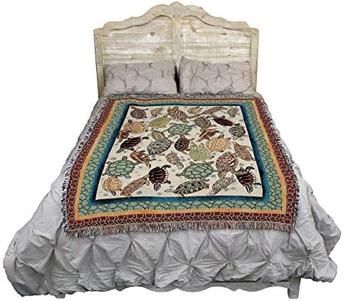 Pure Country Weavers Tartarugas Cobertor por Elena Vladykina - Garden Floral Gift Tapestry Tapestry Teralmente tecido de algodão