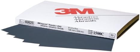 3m folha abrasiva Wetordry, 02623, 1500, serviço pesado, 5 1/2 em x 9 pol. 50 folhas por caixa