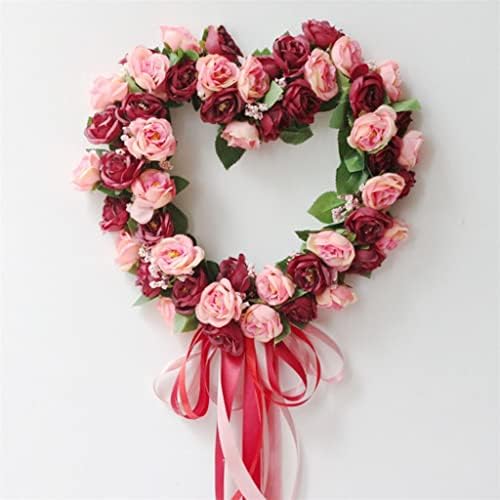 TJLSS Wedding Flor de seda imitação de peony wreath wreath páscoa arco -íris tulipe Garland Door pendurando flores falsas para decoração