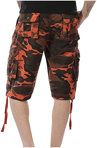 Ozmmyan masculino de camuflagem masculina calça de carga de bolso de bolso solto calças de perna reta de pernas retas