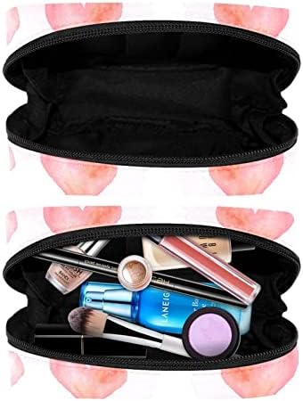 Bolsa de maquiagem inadequada, saco de cosméticos de coração aquarela Bolsa portátil Tote Travel Case de estojo de estojo Caso Caso