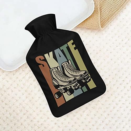 Patinação de rolos Retro Hot Water Bottle com tampa macia bolsa de água quente para os pés da mão pescoço ombro mais quente