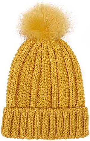 Para as mulheres tricotaram chapéus de boné quente com faux pom knit winter womens hat baseball taps mass externo caminhoneiro