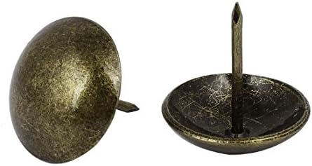 Aexit House Housed Iron unhas, parafusos e prendedores redondos redondos de renovação de cabeça prego com cúpula Tone de bronze 25mm unhas dia 10pcs