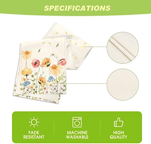 Modo Artóide Summer Summer Wildflower Table Runner, Wild Flower Floral Kitchen Dining Table Decoration for Indoor