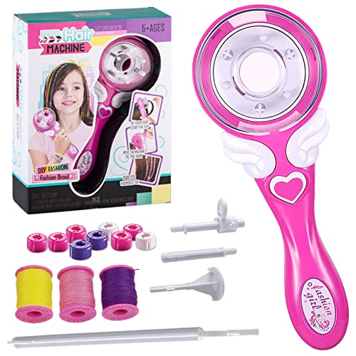 Braider de cabelo elétrico, rolo de cabelo Braider automático de cabelo, rolos de cabelo para cabelos compridos e cabelos curtos - Cabelo estilo Diy Twist Twist Braid Braiding Tool para cocar rosa