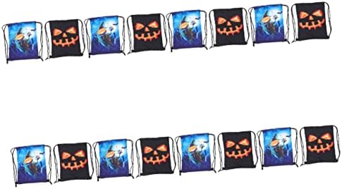 Tendycoco 16 PCs Chegados de cordão esportivo Halloween mulheres presentes de tratamento favores de esteira ou azul+ sacola desenhada infantil reutilizável ginástica ginástica azul nadando azul+ armazenamento preto