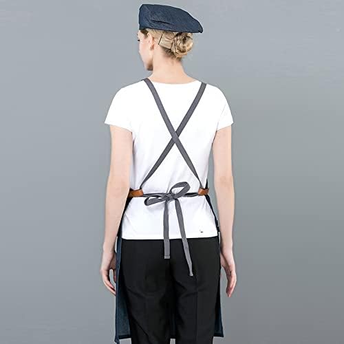 Toptie Bordado personalizado Cotton Cotton Canvas Waiter/Waitress Apron com bolsos para restaurantes Hotel Shops Gardening