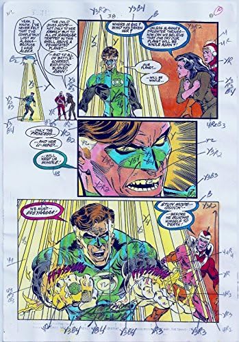 Green Lantern Comics 38 Arte de produção Página original 8 Anthony Tollin assinado Anthony