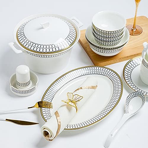 Pratos de utensílios de mesa de cerâmica Zldgyg definem para casa de porcelana de ponta de alta qualidade Pen Presente Custom 60pcs
