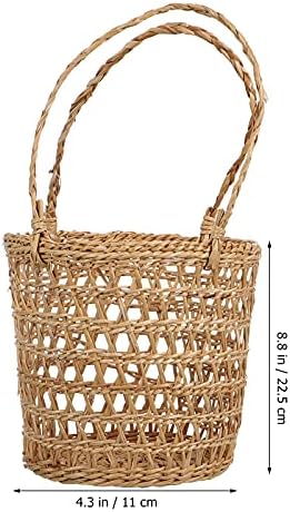 1pc requintado palha de cesta de cesta de cesta de cesta de cesta de armazenamento cesta de mão decoração de cesto faruta
