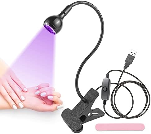3W 395nm lâmpada UV de ganso de ganso para pregos, lâmpada de cura de flash de unha LED de led led LED x LED com grampo, mini luz UV para unhas de gel, cura ultravioleta, detecção de escorpião, pôster de Blacklight, resina arte